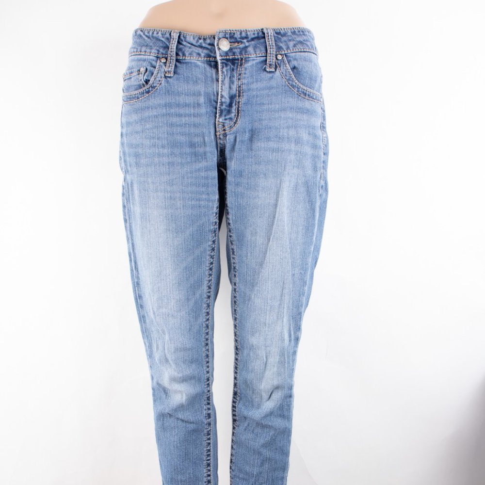 Daytrip Buckle Virgo Skinny 27R (28 X 30) Women's Denim Jeans Faux Flap